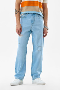 Snitch Loose Fit Men Light Blue Jeans