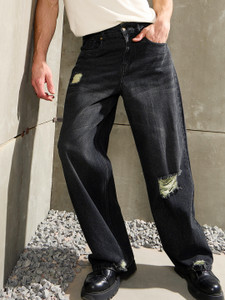 MASCLN SASSAFRAS Loose Fit Men Black Jeans - Image 6
