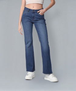 FLYING MACHINE Boot-Leg Women Dark Blue Jeans
