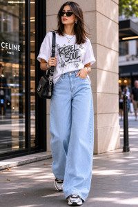 zayla Baggy Fit Women Light Blue Jeans