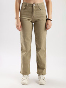 zayla Flared Women Beige Jeans