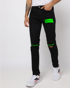 ARJ Slim Men Black, Green Jeans