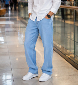 DENIM LOOK Loose Fit Men Light Blue Jeans - Image 6