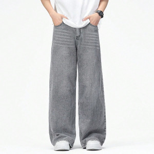 YAMEET Straight Fit Men Grey Jeans - Image 5