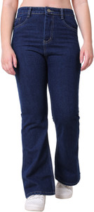 3BUTTERFLIES Boot-Leg Women Dark Blue Jeans