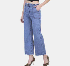 PrathnaCreation Flared Women Blue Jeans