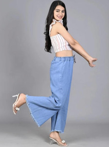 LIKEEFASHION Flared Women Light Blue Jeans