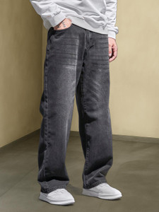 PODGE Loose Fit Men Dark Grey Jeans