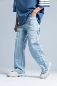 SKGAMEONE Loose Fit Men Light Blue Jeans - Image 6