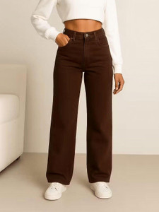PINKLIT Boyfriend Women Brown Jeans