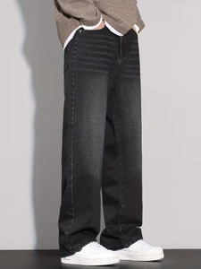 Old Denim Men Baggy Fit Mid Rise Black Jeans - Image 1