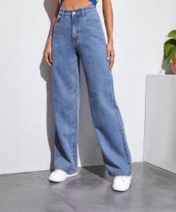 hovac Boot-Leg Women Light Blue Jeans