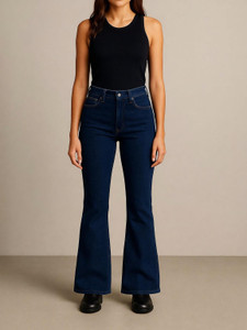 KASHIAN Flared Women Dark Blue Jeans