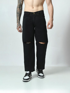 linaria Loose Fit Men Black Jeans