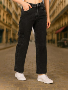 KASHIAN Boyfriend Women Black Jeans