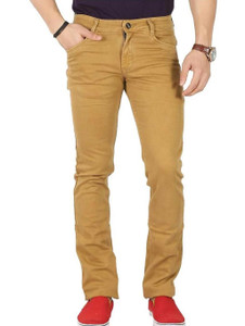 BASE-CROWD Slim Men Beige Jeans
