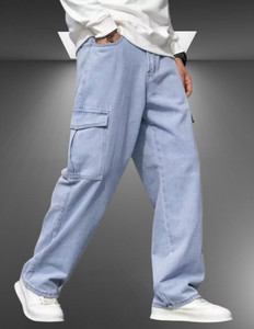 Playfeel Loose Fit Men Light Blue Jeans