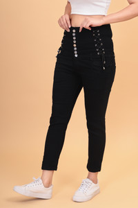 DENNIE FOSTE Skinny Women Black Jeans