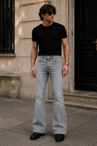 BONGR Boot-Leg Men Grey Jeans