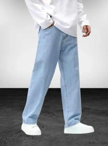 HOC Straight Fit Men Light Blue Jeans