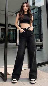 zayla Baggy Fit Women Black Jeans