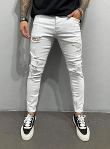 KAZAMAJEANS Slim Men White Jeans