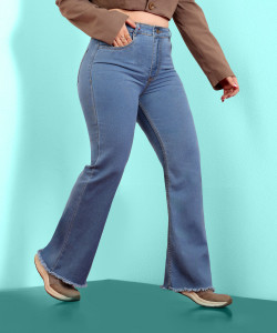 Miss Chase Boot-Leg Women Light Blue Jeans