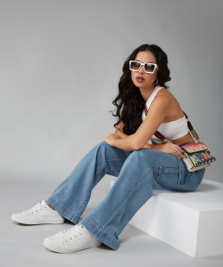 DOLCE CRUDO Boot-Leg Women Blue Jeans