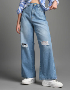 FLYING MACHINE Flared Women Light Blue Jeans