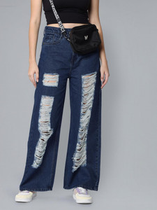 FLYING MACHINE Flared Women Dark Blue Jeans