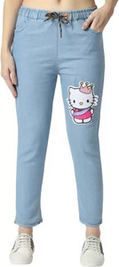 Westoin Jogger Fit Girls Light Blue Jeans