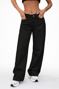 KOTTY Straight Fit Women Black Jeans