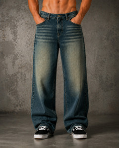 sanedi Baggy Fit Men Blue Jeans - Image 5
