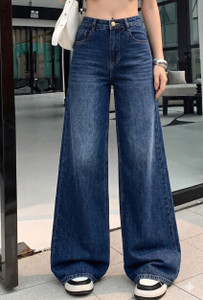 zayla Wide Leg Women Dark Blue Jeans