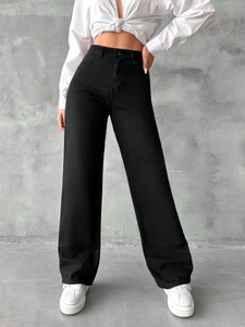 silver threads Boyfriend Women Black Jeans