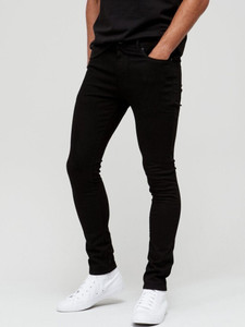 POKHINDA Skinny Men Black Jeans