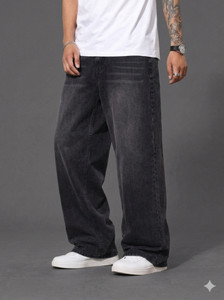 RKDENIM Men Loose Fit Mid Rise Dark Grey Jeans - Image 1