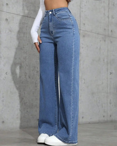 Mast & Harbour Wide Leg Women Blue Jeans