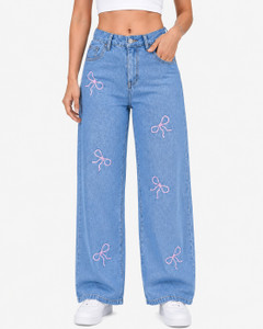 A1 lohia Wide Leg Women Light Blue Jeans