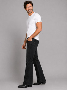 MM-21 Fashion Flared Black Jeans - Image 6