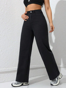 silver threads Straight Fit Women Black Jeans