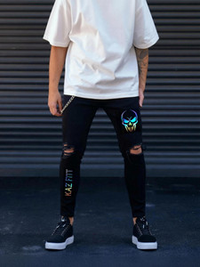 KAZAMAJEANS Skinny Men Black Jeans