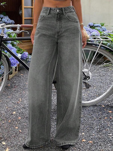 Glossia Loose Fit Women Grey Jeans