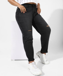 Instafab Plus Regular Women Black Jeans