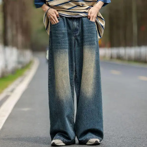 sky collection Wide Leg Men Blue Jeans