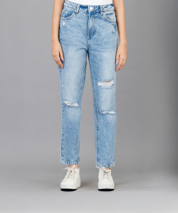 ZaaHii Boyfriend Women Dark Blue Jeans