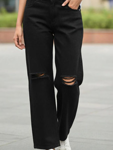 Maasharda Straight Fit Women Black Jeans