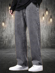 StarForWell Loose Fit Men Grey Jeans - Image 6