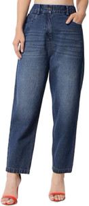 DEALZONE Loose Fit Women Dark Blue Jeans