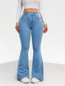 KASHIAN Boot-Leg Women Light Blue Jeans